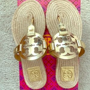 Tory Burch Miller Espadrille Sandal Gold